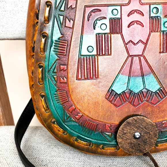 Indigenous Handmade Faux Leather Purse Bag - Picture 3 of 7